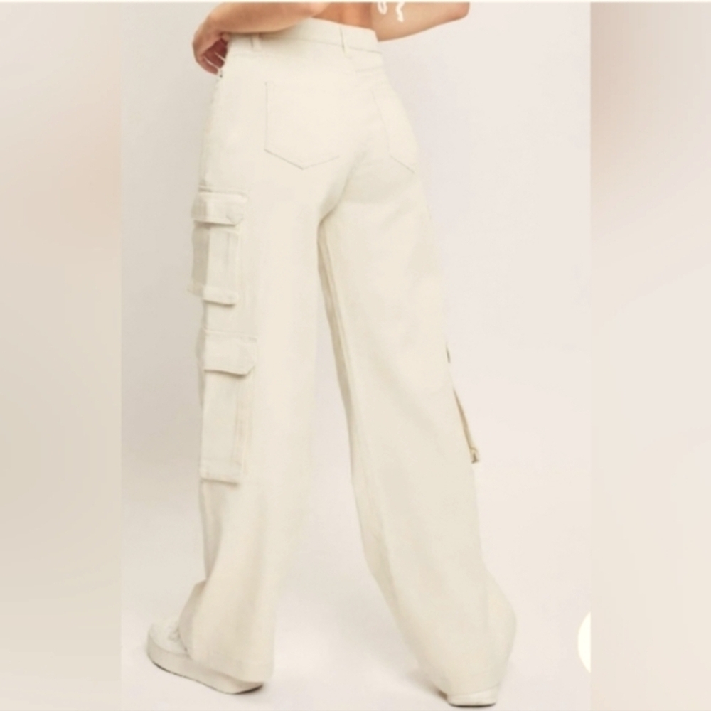 American Bazi Women's Wide Leg Cargo Jeans - Picture 2 of 7